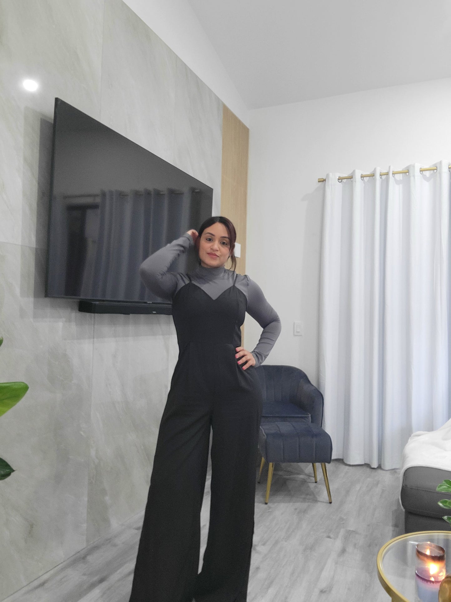 Wide Leg Black Jumpsuit