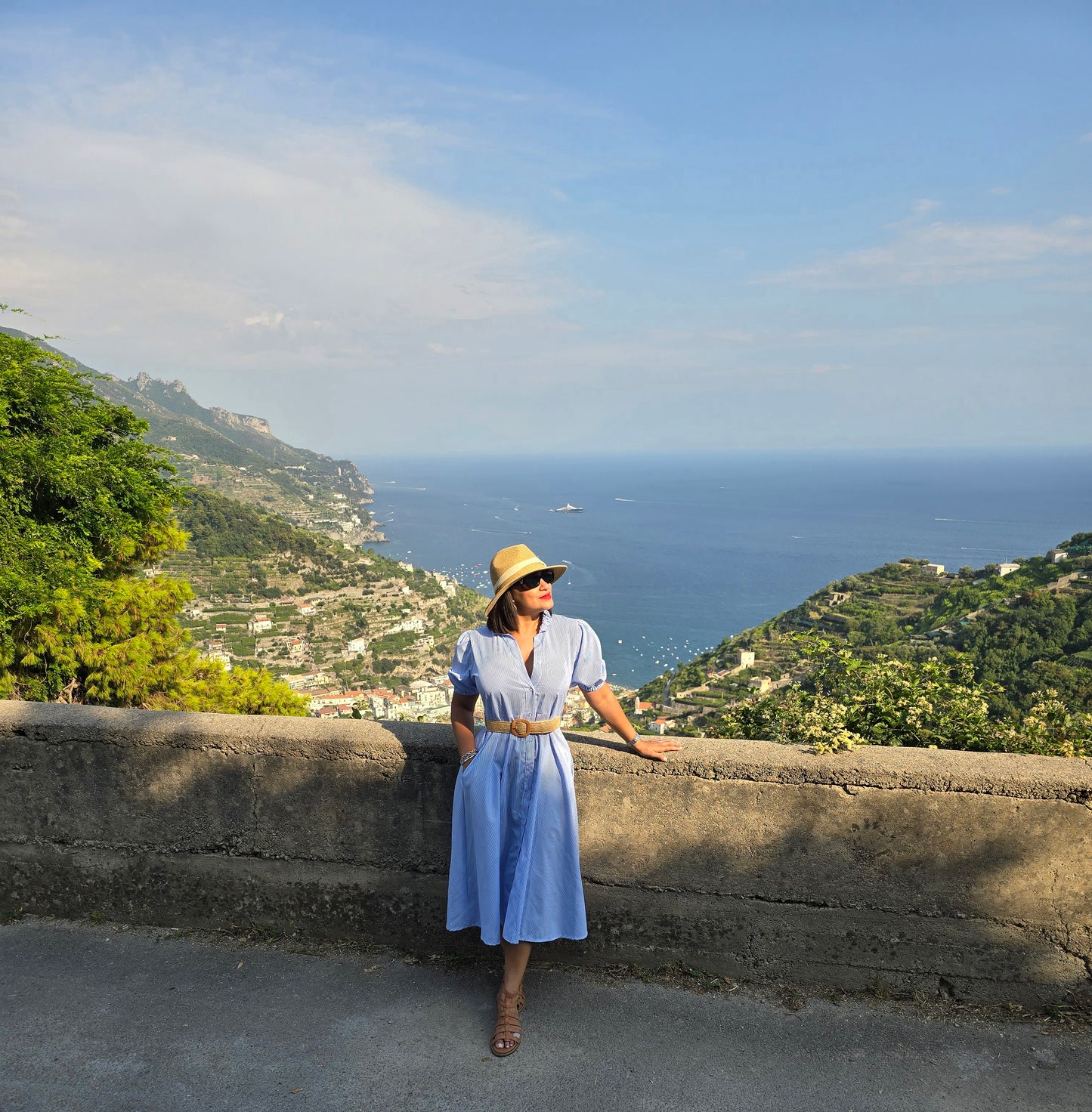 Almafi Blue/White Dress