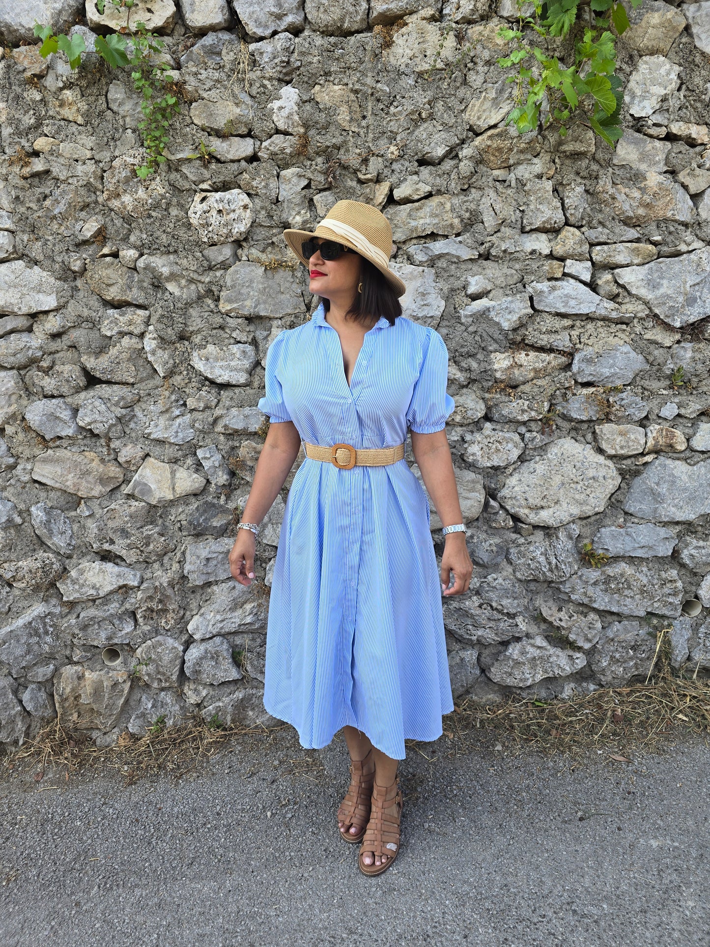 Almafi Blue/White Dress